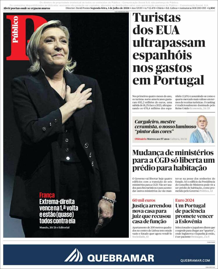 Portada de Público (Portugal)