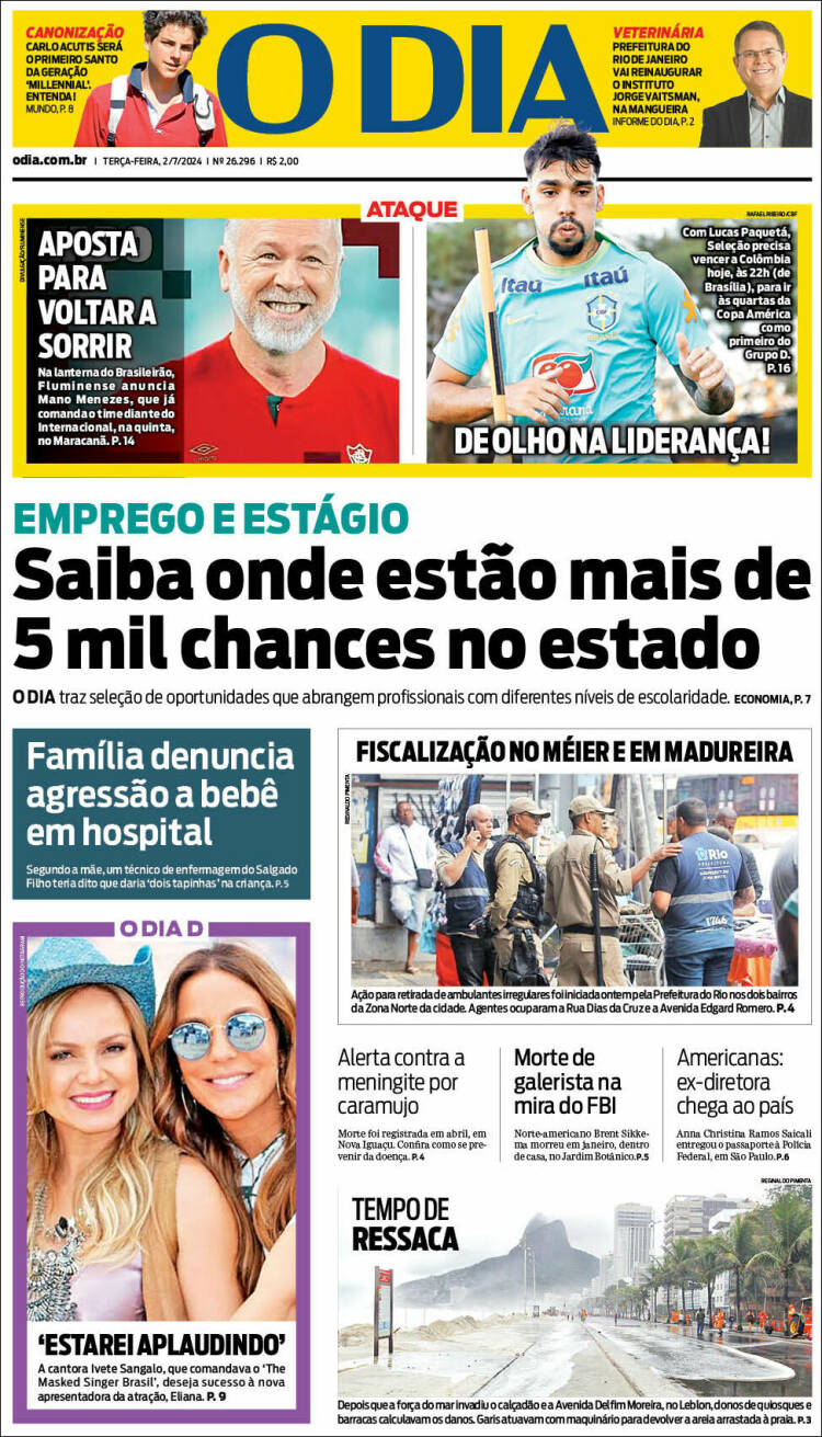 Portada de O Dia (Brasil)