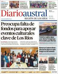 Portada de El Diario Austral de Valdivia (Chile)