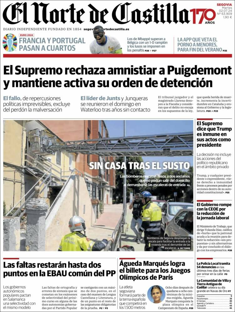Portada de Norte de Castilla - Segovia (España)
