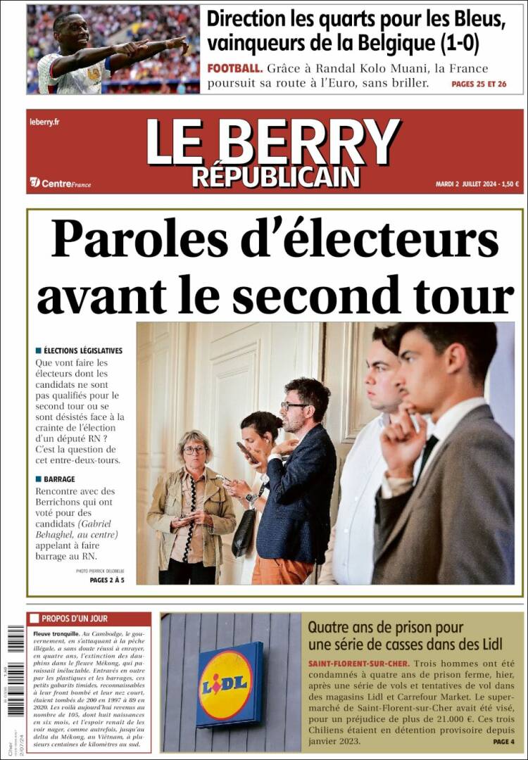 Portada de Berry Republicain (Francia)