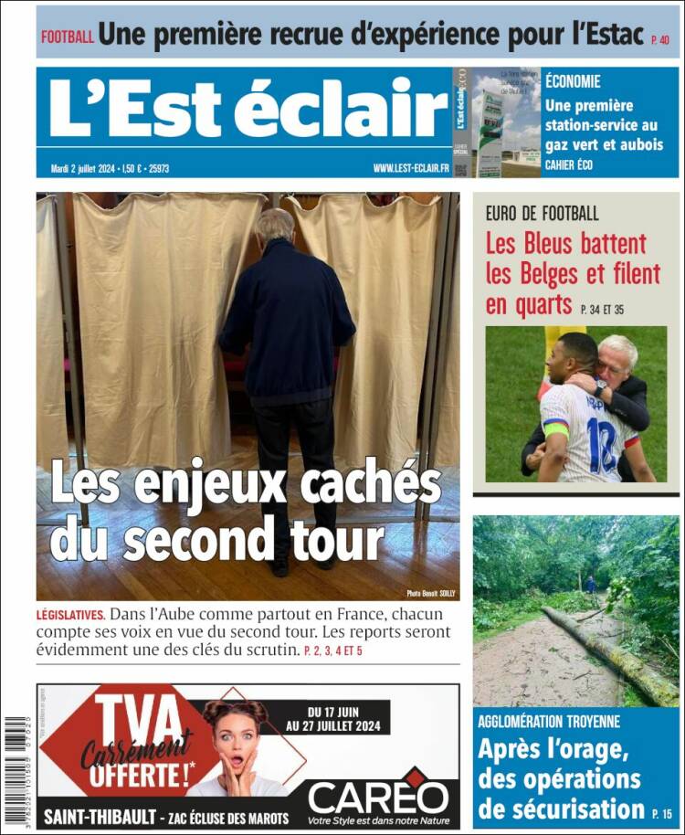 Portada de L'Est Eclair (Francia)