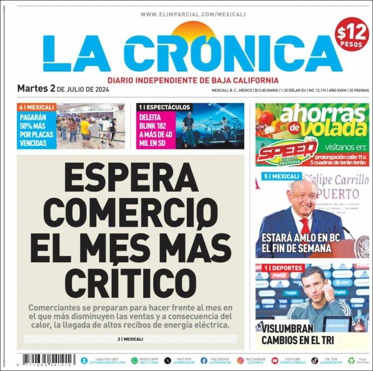 Portada de La Crónica de Baja California (M&eacute;xico)