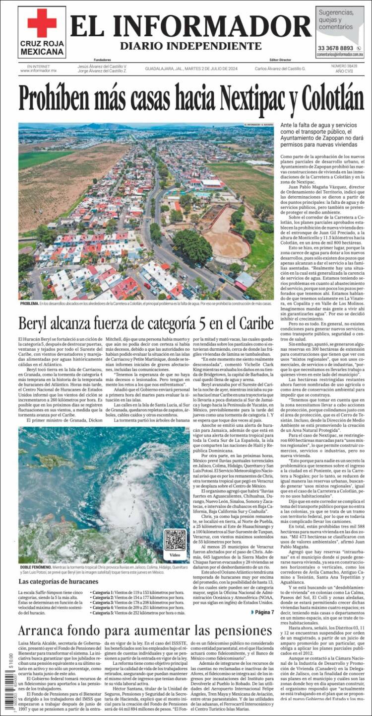 Portada de El Informador (M&eacute;xico)