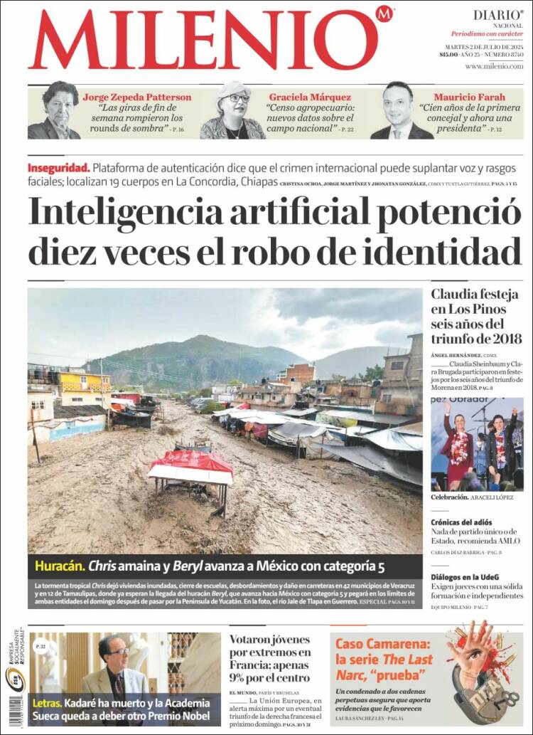 Portada de Milenio (M&eacute;xico)