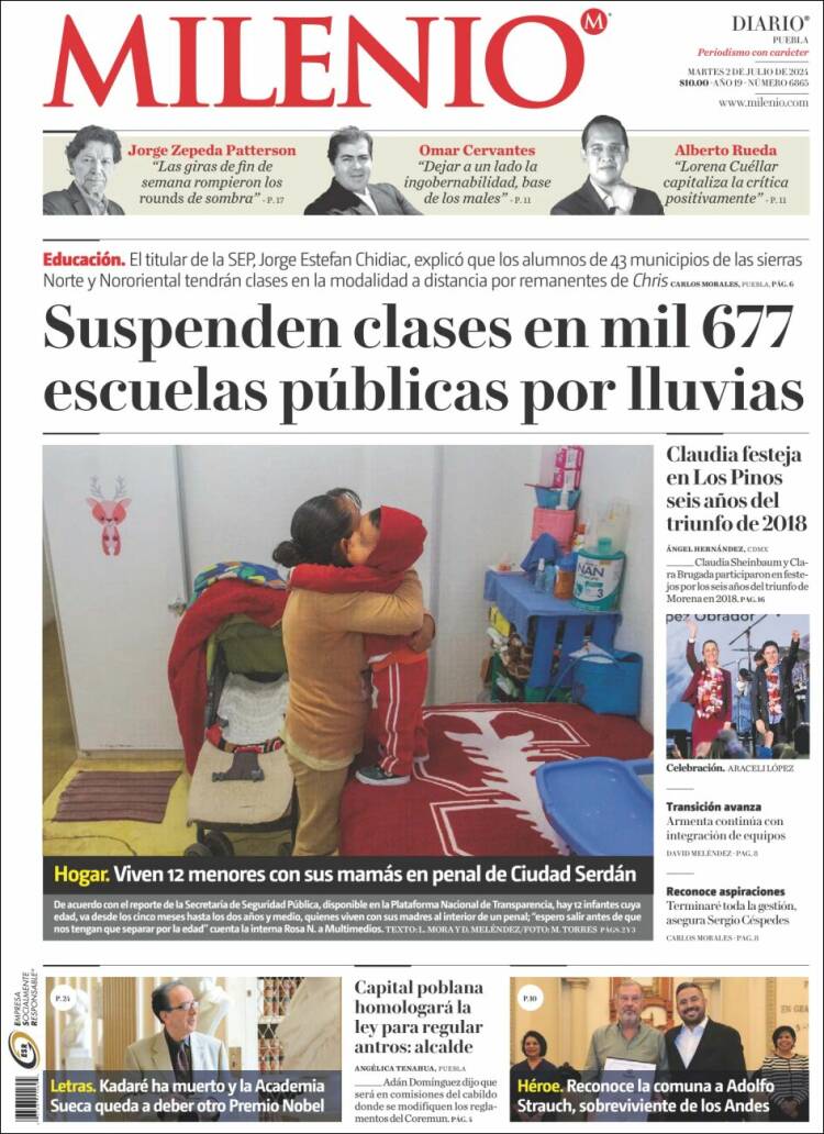 Portada de Milenio de Puebla (M&eacute;xico)