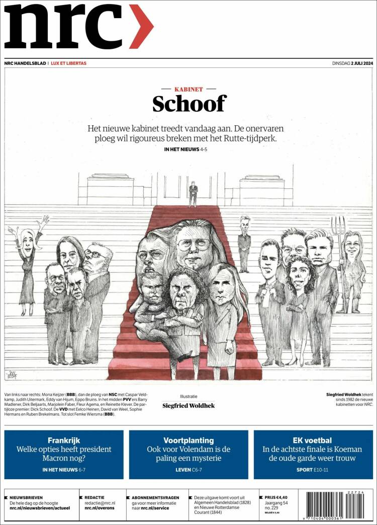 Portada de NRC Handelsblad (Pa&iacute;ses Bajos)