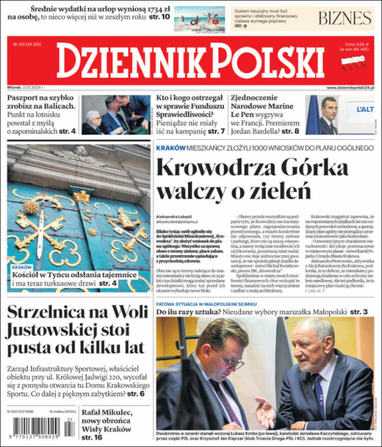 Portada de Dziennik (Polonia)