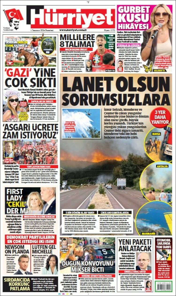 Portada de Hürriyet (Turqu&iacute;a)