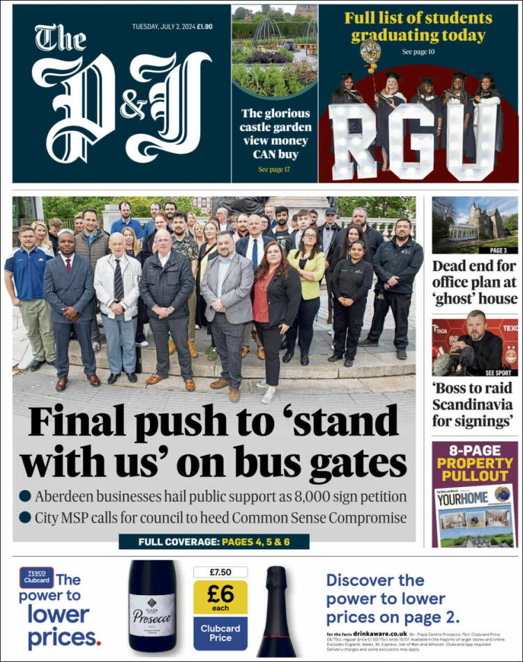 Portada de The Press and Journal (Reino Unido)