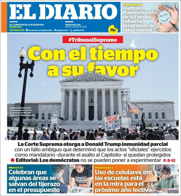 Portada de El Diario NY (USA)