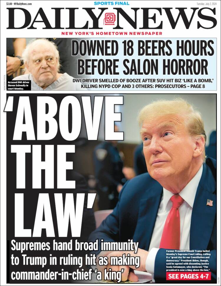 Portada de Daily News - New York (USA)