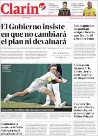 Portada de Clarín (Argentina)