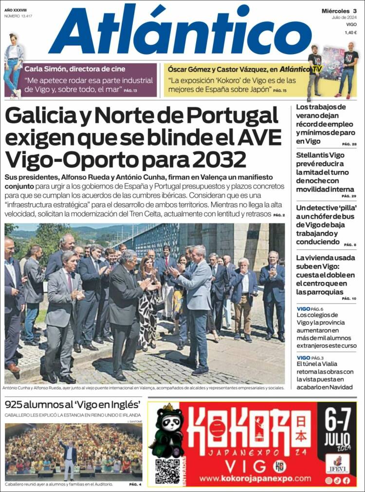 Portada de Atlántico Diario (España)