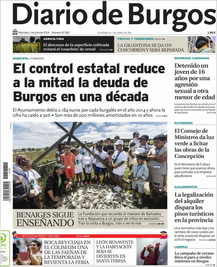 Portada de Diario de Burgos (Espa&ntilde;a)