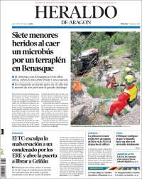 Portada de Heraldo de Aragón (España)