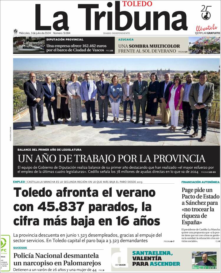 Portada de La Tribuna de Toledo (Espa&ntilde;a)