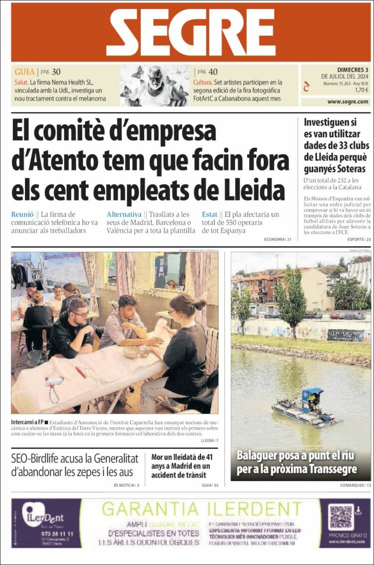 Portada de Segre (Espa&ntilde;a)