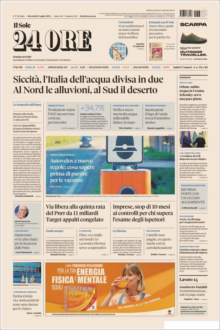 Portada de Il Sole 24 ORE (Italia)