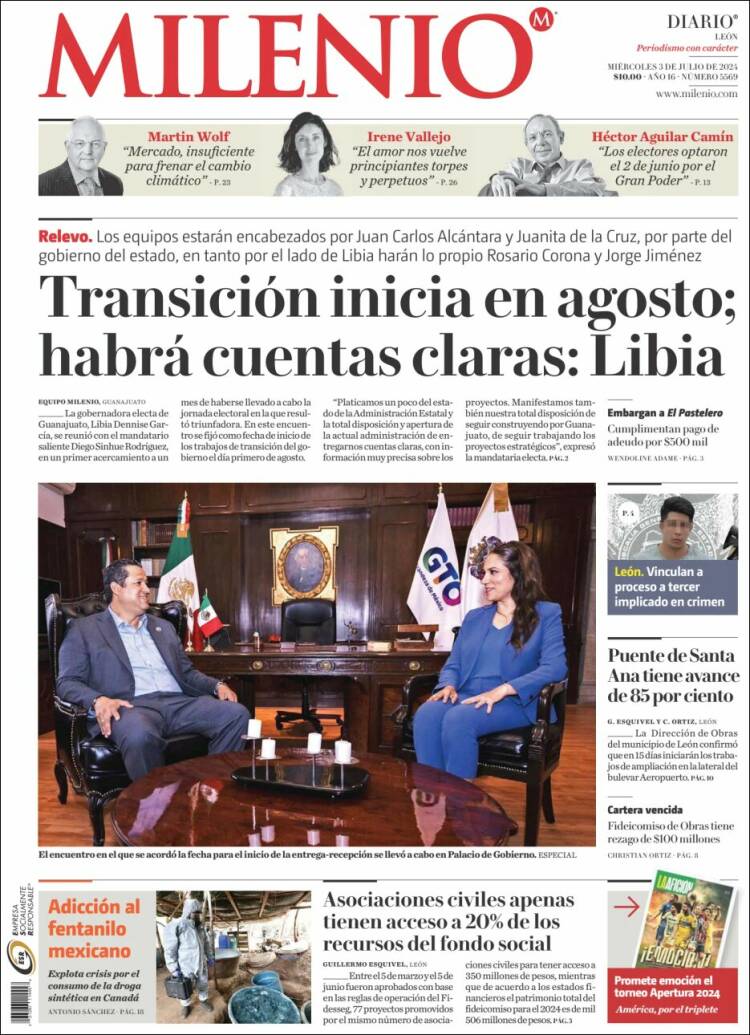 Portada de Milenio de León (M&eacute;xico)