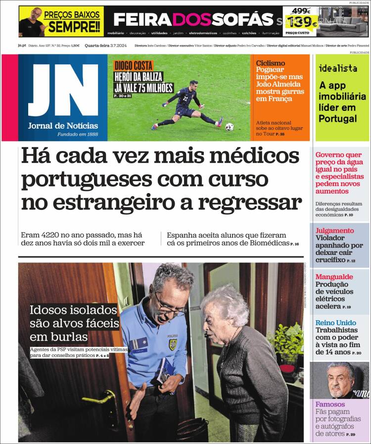 Portada de Jornal de Notícias (Portugal)
