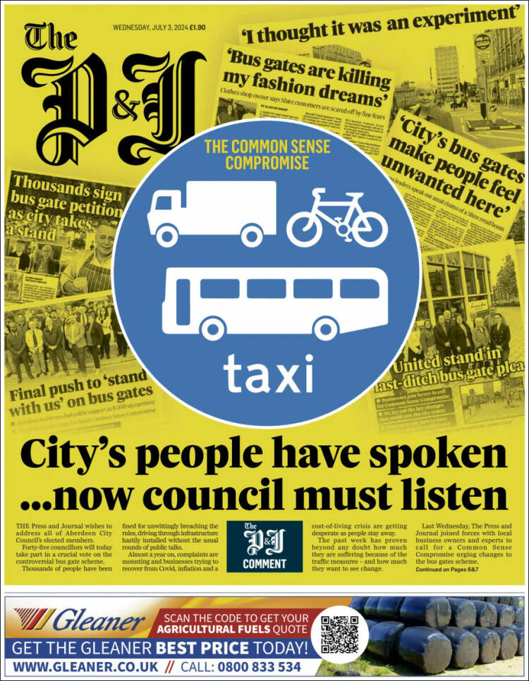 Portada de The Press and Journal (Reino Unido)