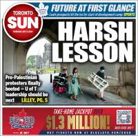 Portada de The Toronto Sun (Canadá)