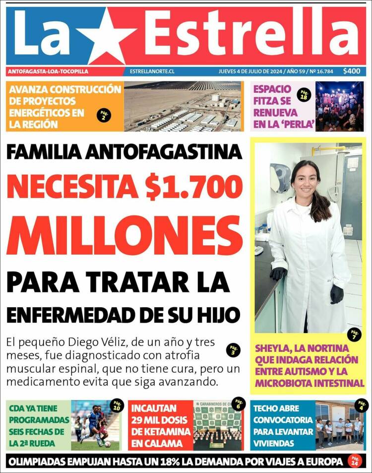 Portada de La Estrella de Loa (Chile)