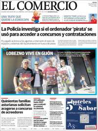 Portada de El Comercio - Gijón (España)