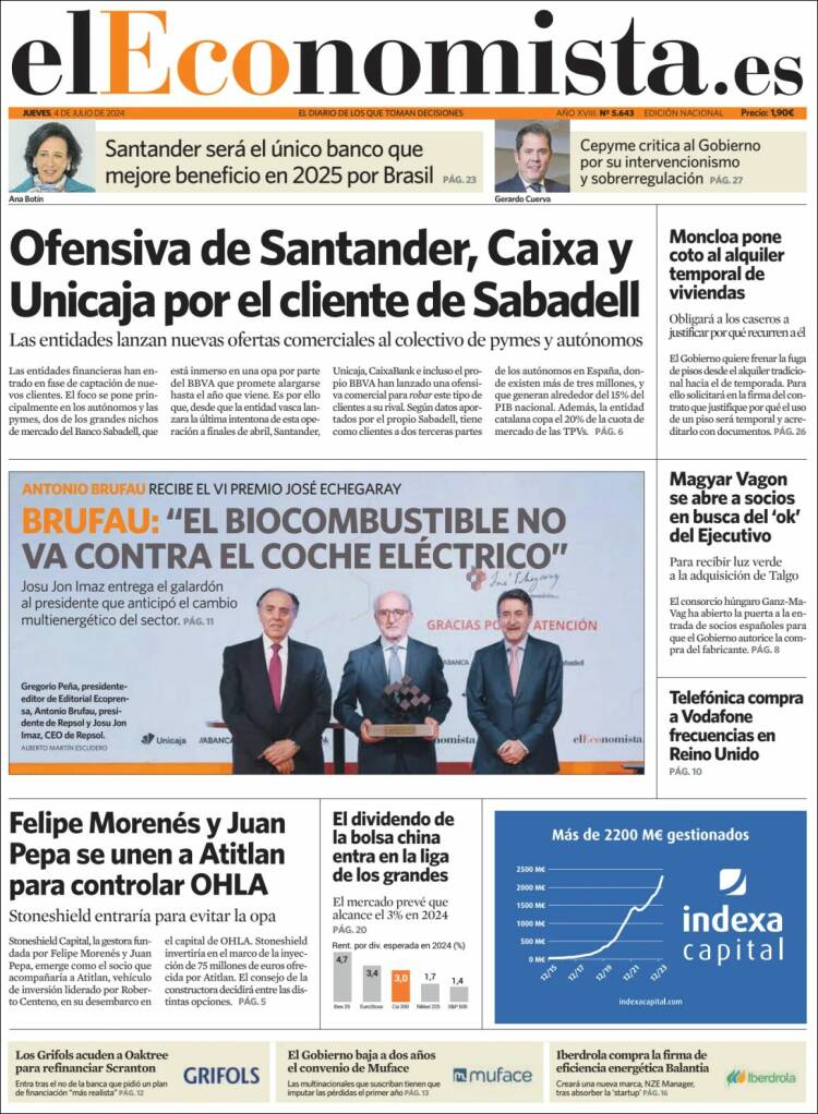 Portada de El Economista (Espa&ntilde;a)