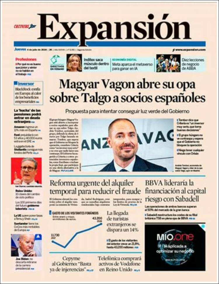 Portada de Expansión (Espa&ntilde;a)