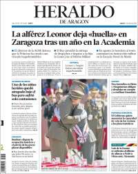 Portada de Heraldo de Aragón (España)