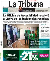 Portada de La Tribuna de Albacete (España)