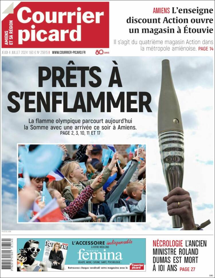 Portada de Courrier Picard (Francia)