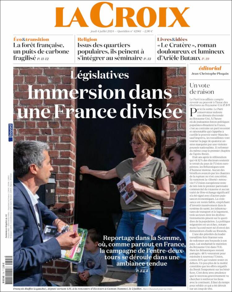 Portada de La Croix (Francia)