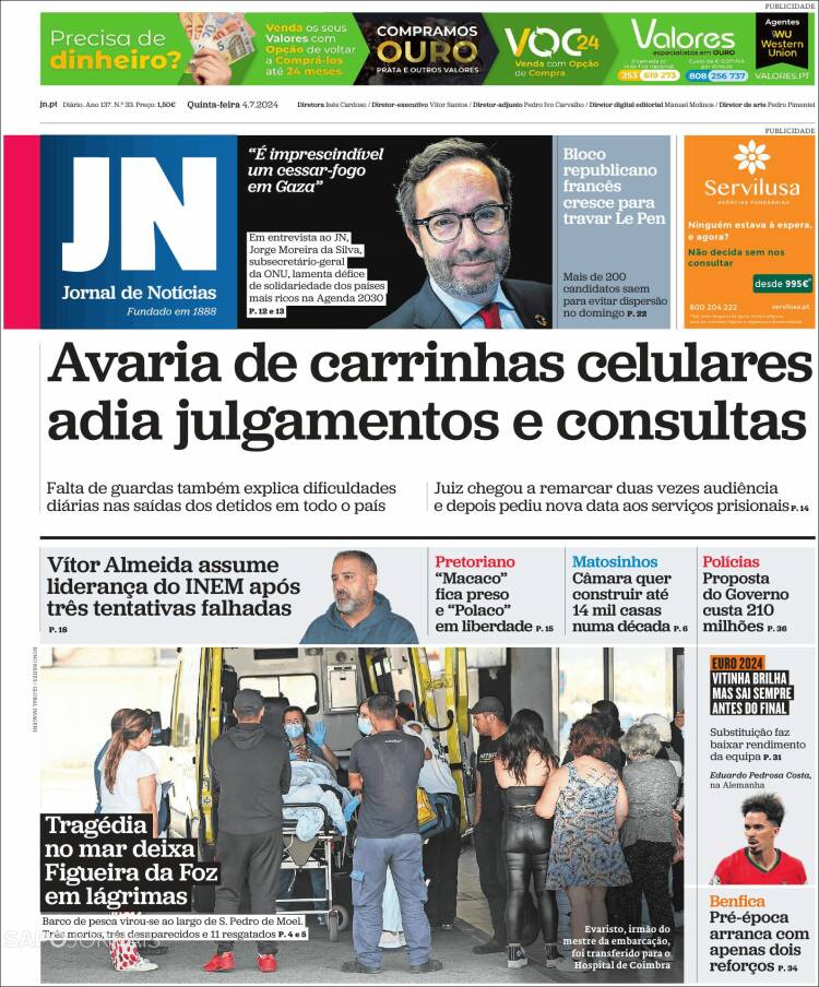 Portada de Jornal de Notícias (Portugal)