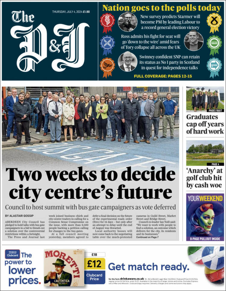 Portada de The Press and Journal (Reino Unido)