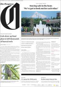 Portada de The Oregonian (USA)