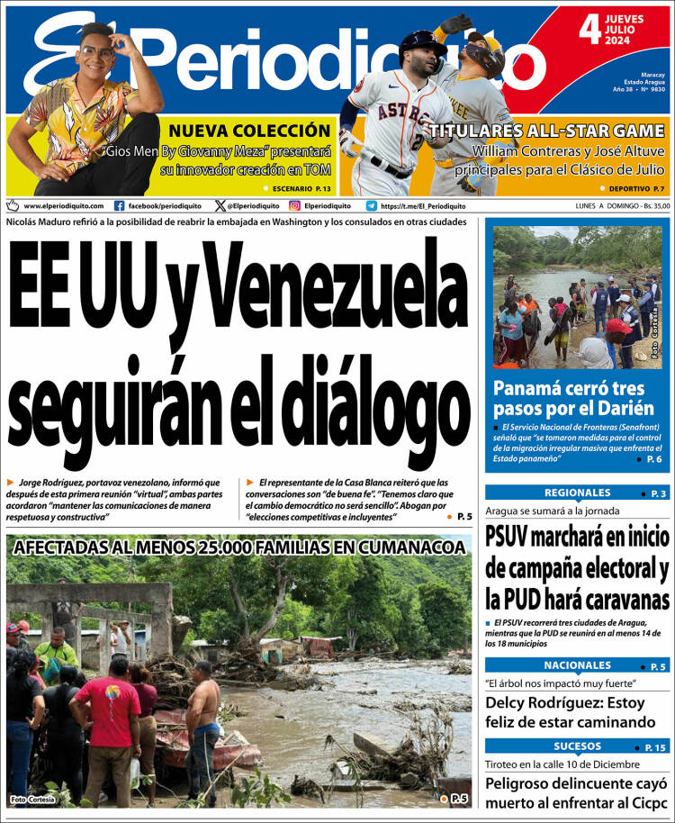 Portada de Periodiquito de Aragua (Venezuela)
