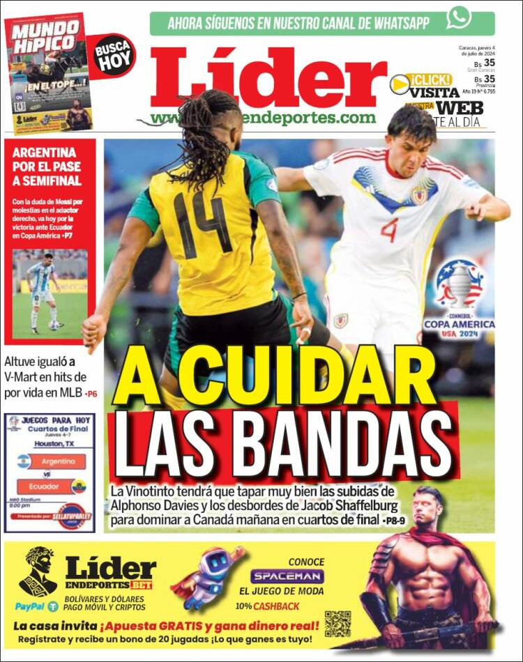 Portada de Lider en deportes (Venezuela)