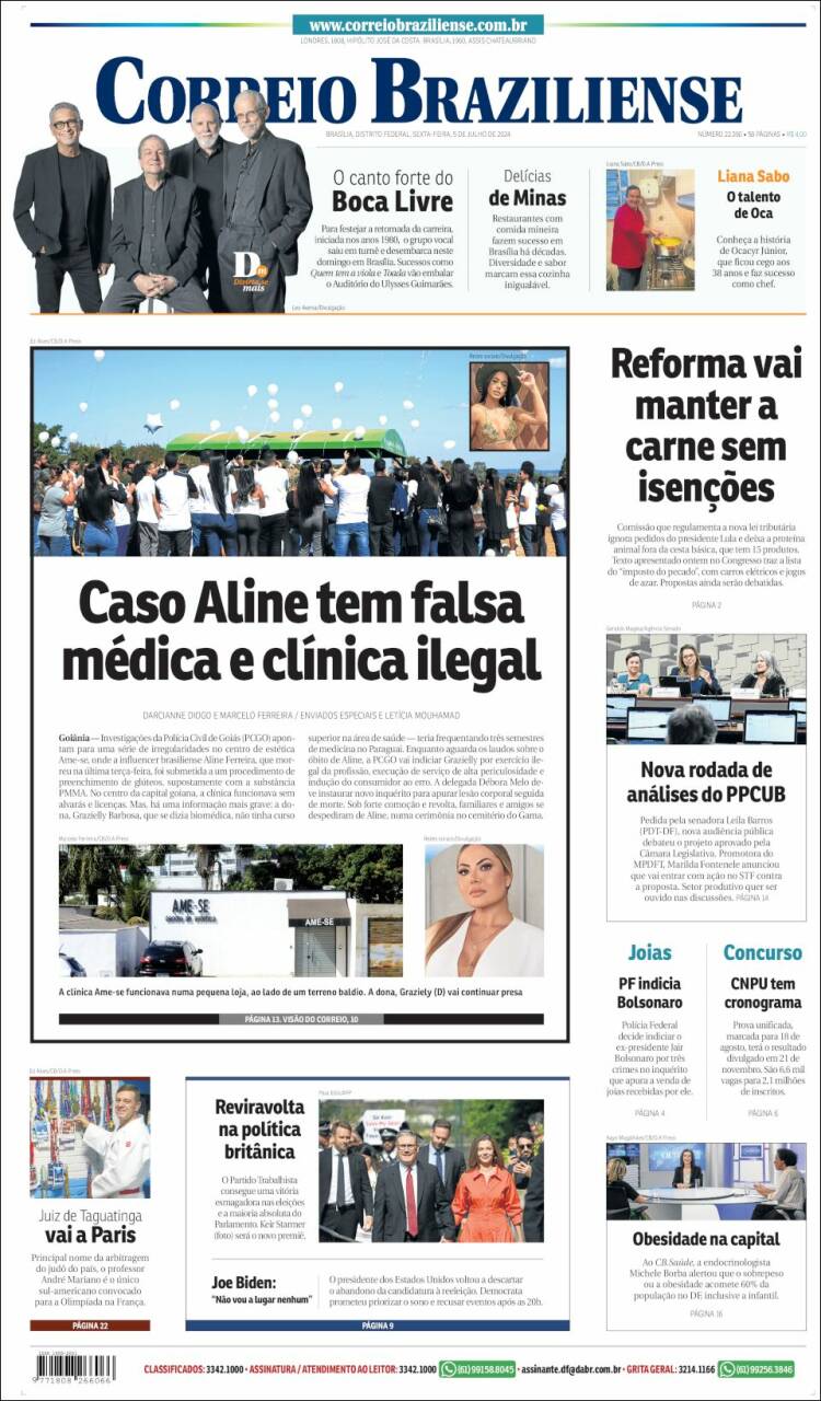 Portada de Correio Braziliense (Brasil)