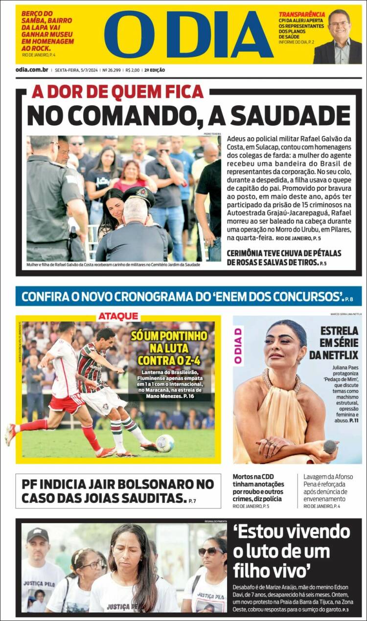 Portada de O Dia (Brasil)