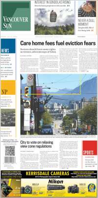 Portada de The Vancouver Sun (Canadá)