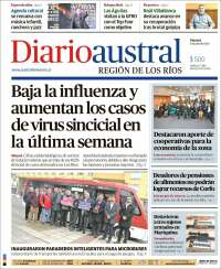 Portada de El Diario Austral de Valdivia (Chile)