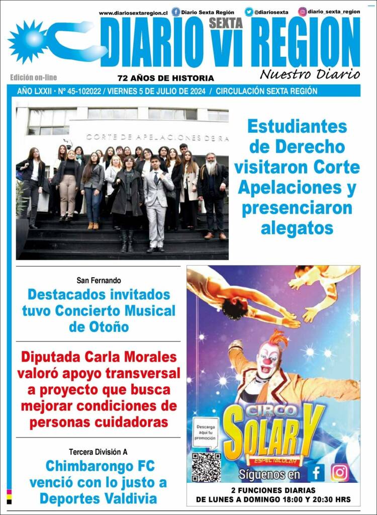 Portada de Diario VI Región (Chile)