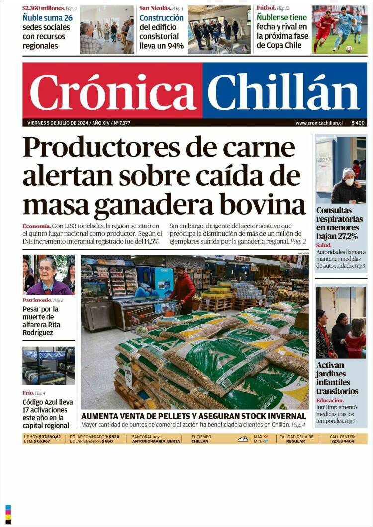 Portada de Crónica Chillán (Chile)