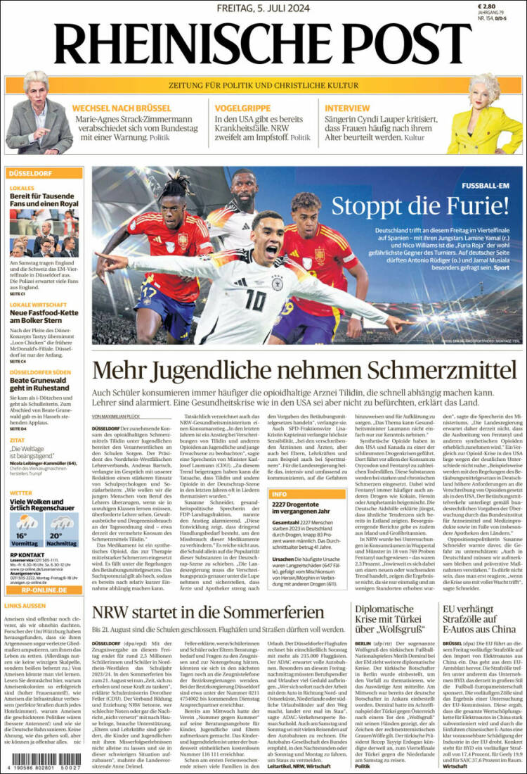 Portada de Rheinische Post (Alemania)