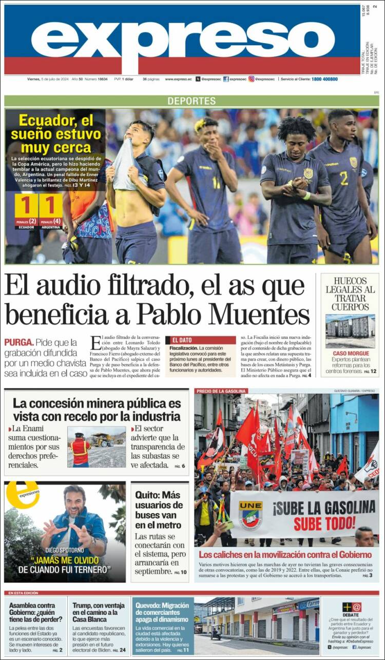 Portada de Expreso (Ecuador)