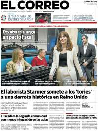 Portada de El Correo - Álava (España)