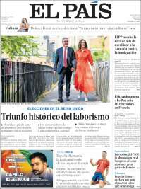 Portada de El País (España)